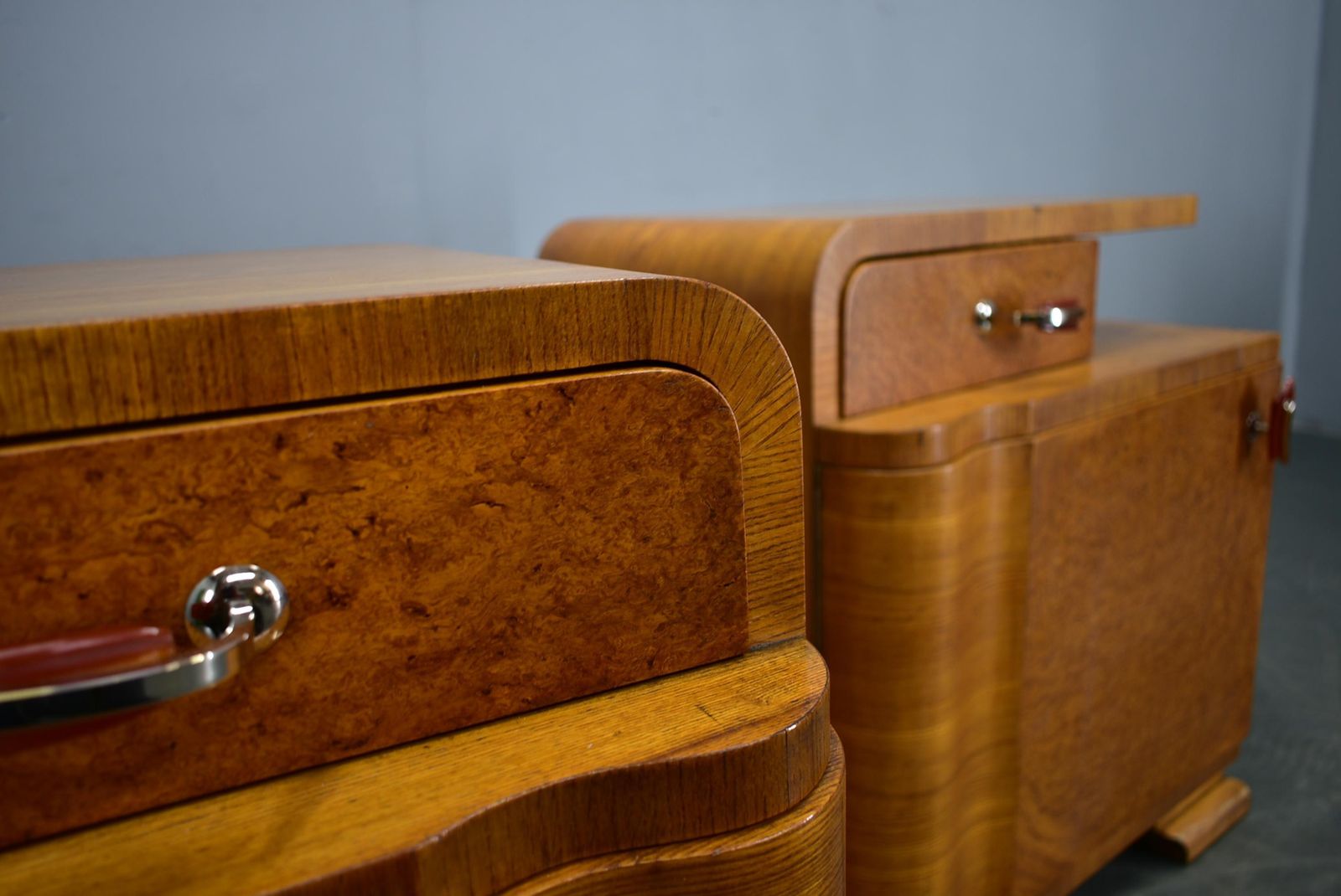 1939s Pair Of Art Deco Bedside Tables, Czechoslovakia photo Furniture