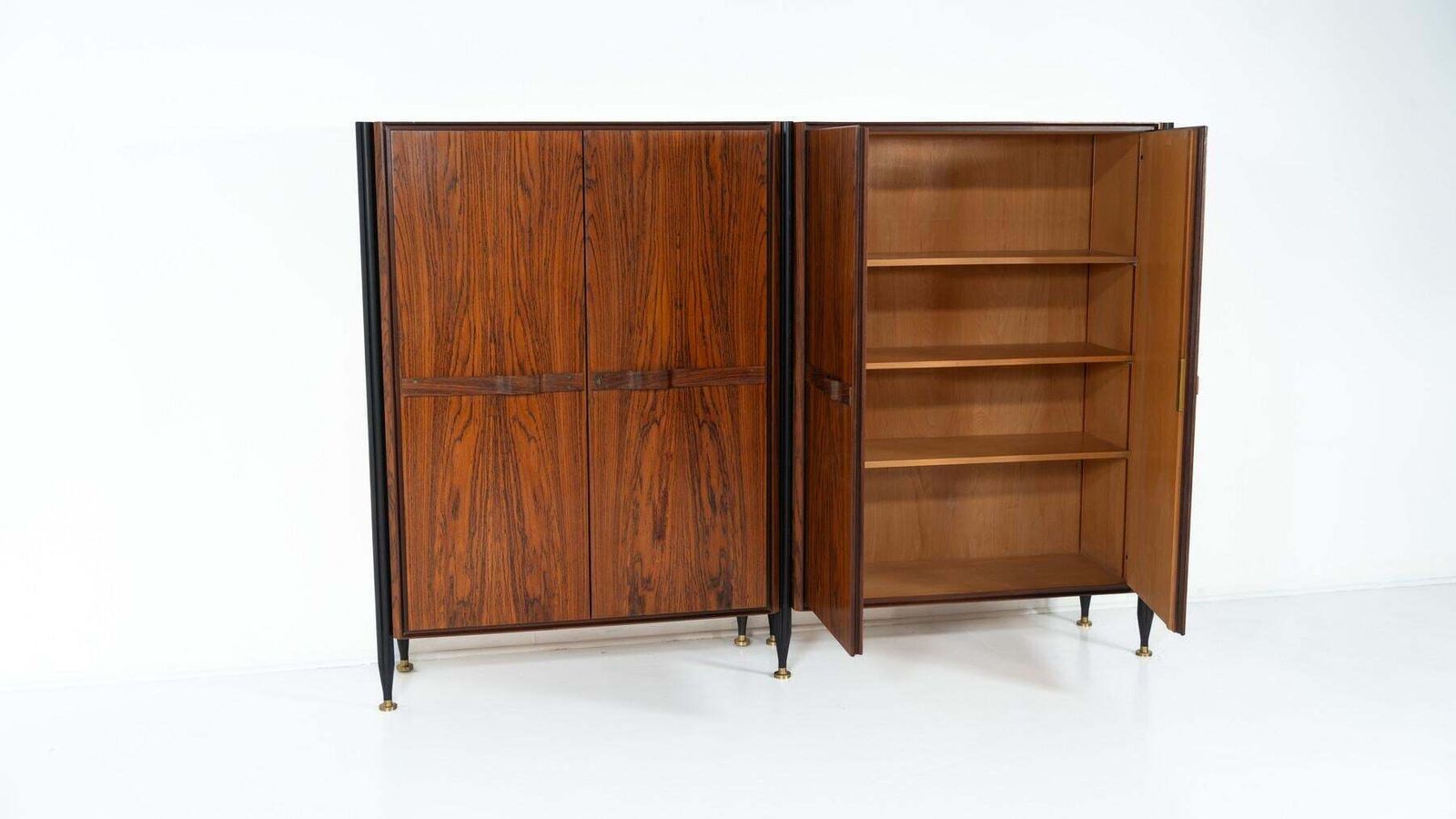 photo vinterior Mid Century Wooden Double Cabinet, Italy, 1960s