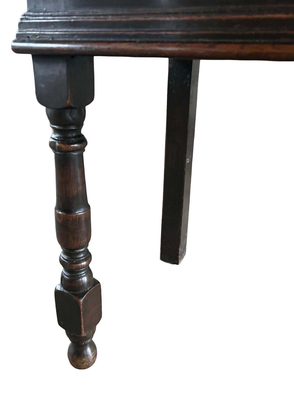 English Oak Jacobean Style Console, Sofa Table, Ca. 1950s photo vintage