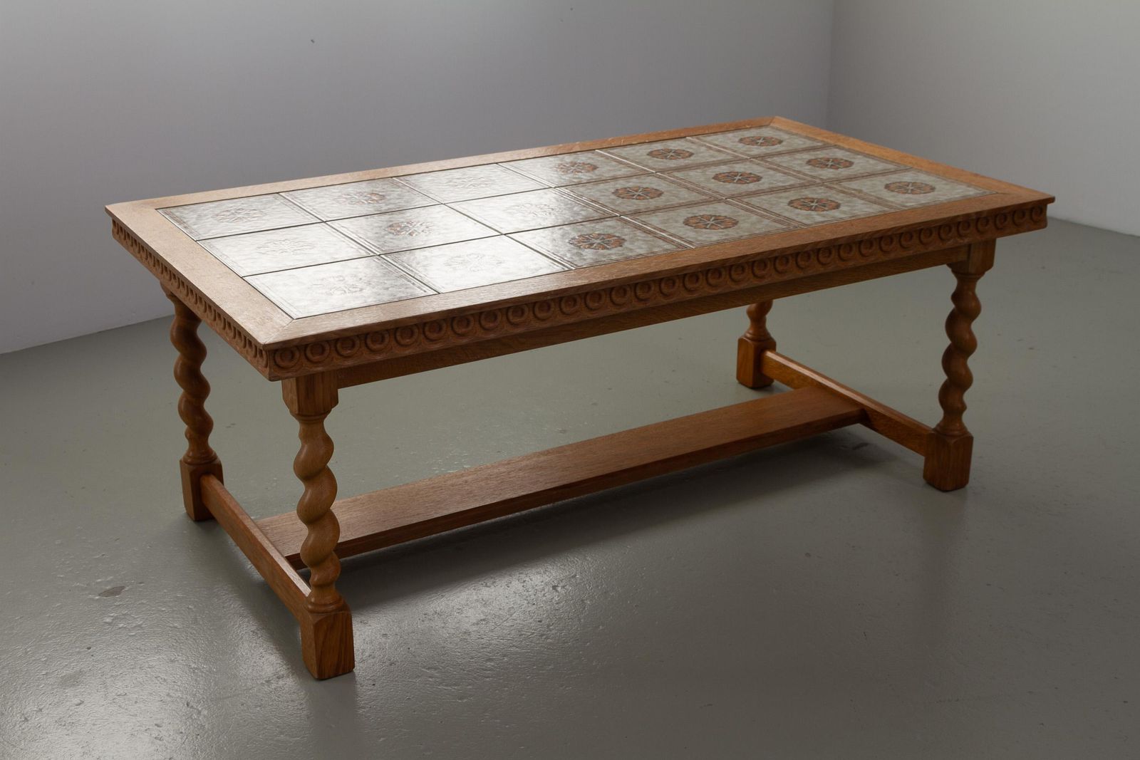 Scandinavian Modern Oak And Tile Coffee Table In Kjærnulf Style, 1960s. photo 691.0