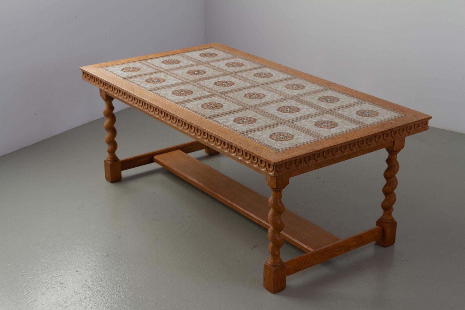photo buy Scandinavian Modern Oak And Tile Coffee Table In Kjærnulf Style, 1960s.