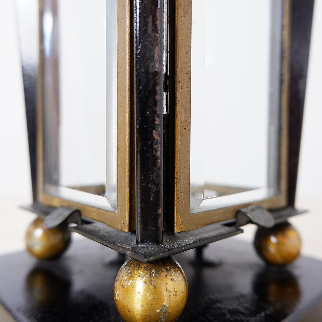 Mid 20th Century Wooden Memorial Lantern With Antique Brass & Glass photo furniture