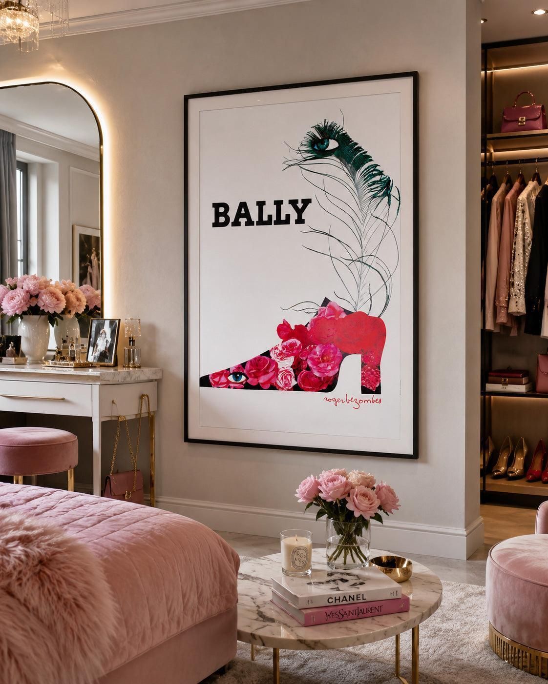 Bally Plume C1980 Shoe Advertising Poster, Roger Bezombes photo furniture