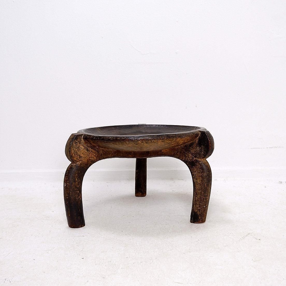 Vintage Tanzanian Wood Stool, Hand Carved, Wabi Sabi Style, Circa 1960 photo furniture