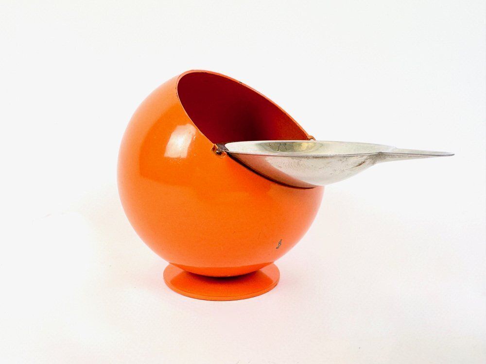 Space Age Orange Smokny Ball Ashtray By F.W. Quist, 1960s photo for sale