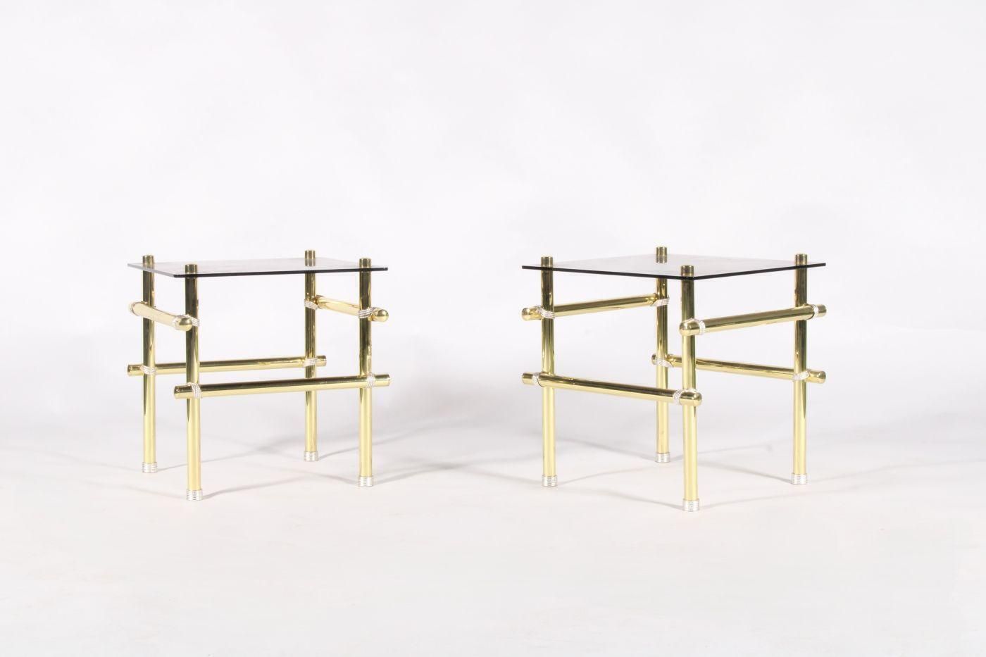 Pair Of Vintage Italian Hollywood Regency Style Side Tables photo Furniture