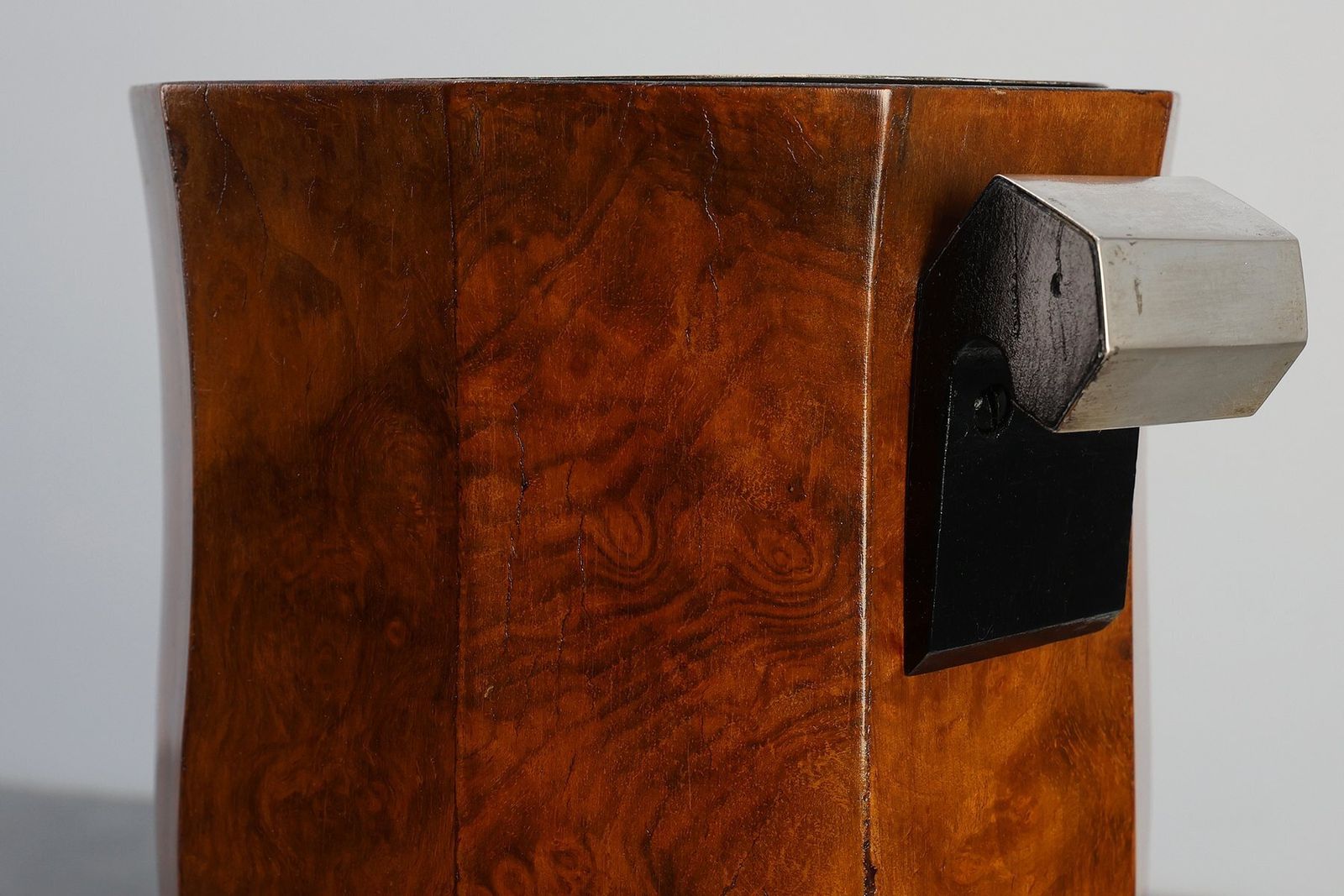 photo for sale Art Deco Sculptural Burlwood Ice Bucket, France, 1925