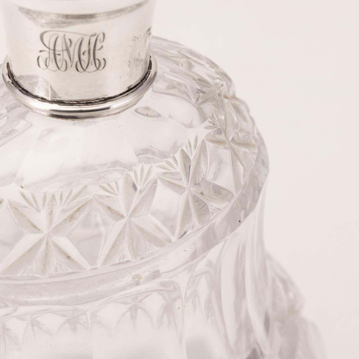 2032.0 Antique Regency Cut Glass Scent Bottle By Mappin & Webb, Silver, 1812 photo