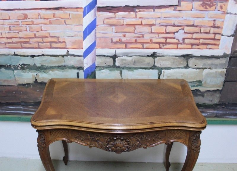 Table Louis XV Games Walnut 20th photo for sale