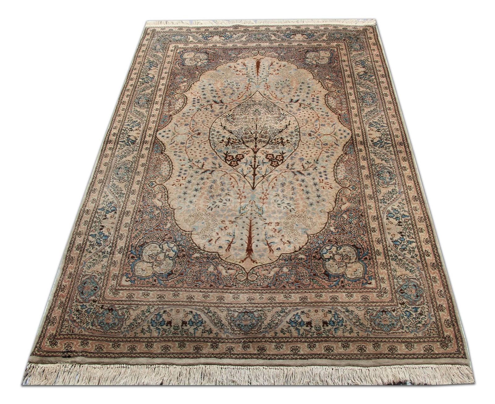 Ivory Vintage Rugs, Wool Handmade Carpet Floral Livingroom Rugs For Sale photo Textiles
