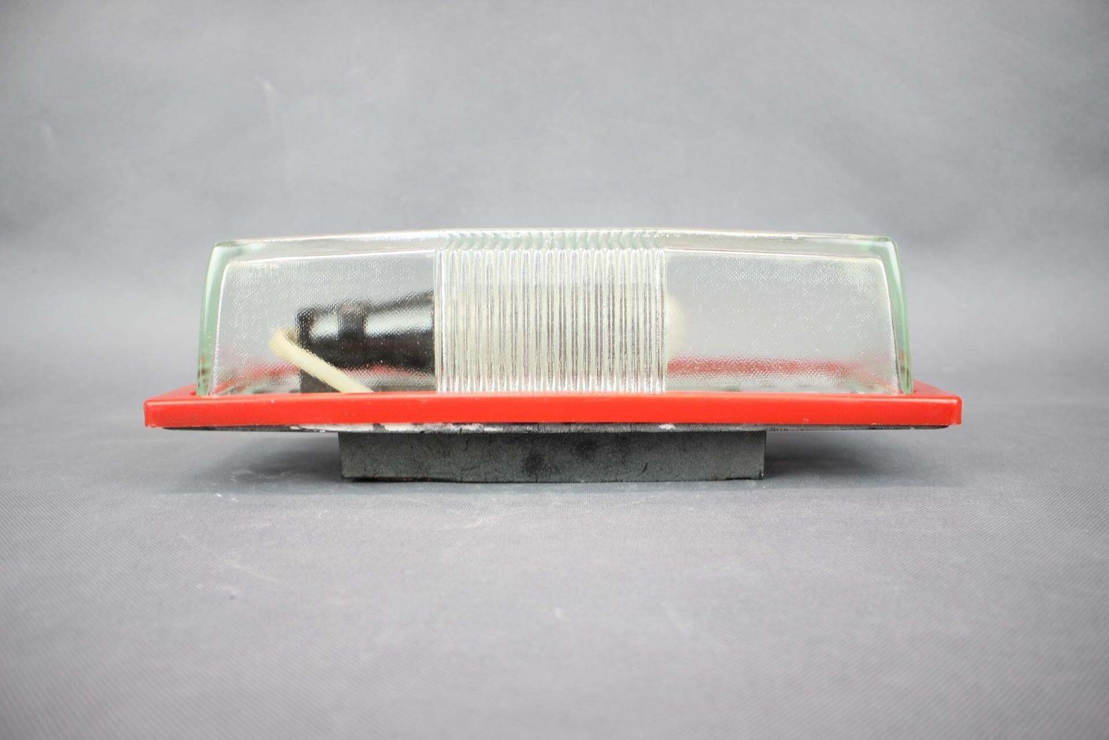 1970s Czechoslovak Space Age Wall Lamp With Red Plastic And Glass photo for sale