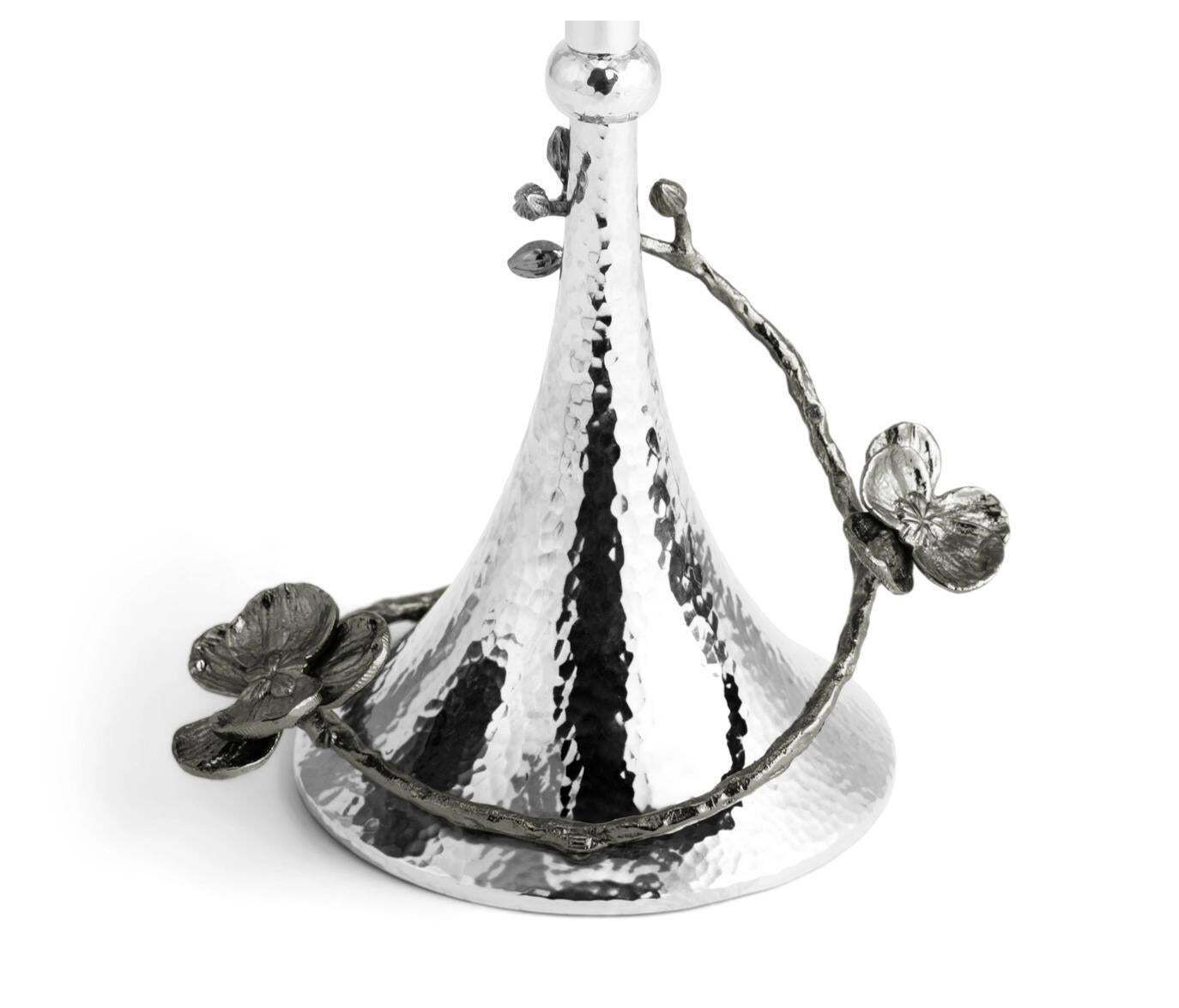 Set Of 3 White Orchid Toilet Paper Stands In Stainless Steel And Nickel photo Home Decor