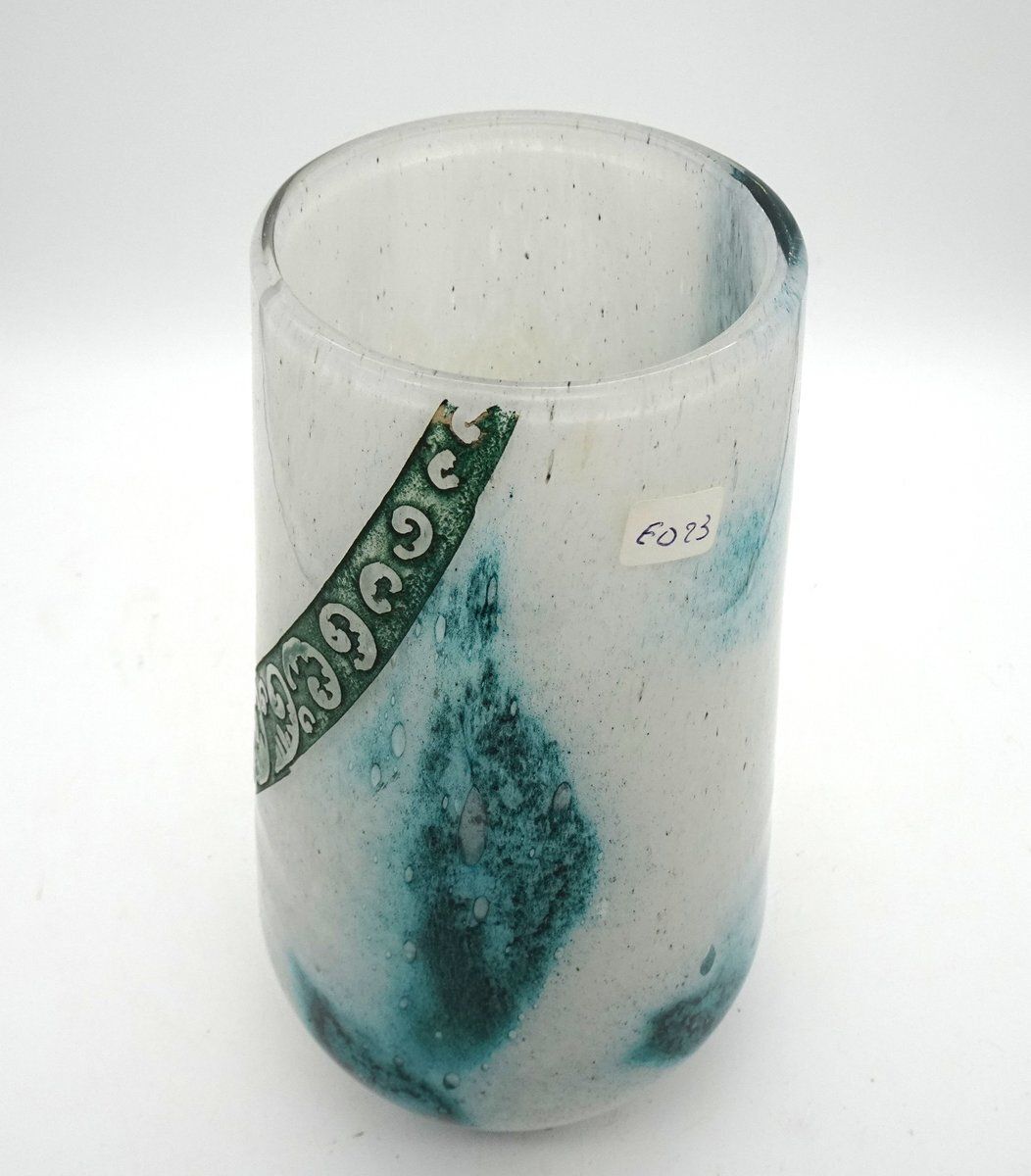 Acid Cameo Art Glass Vase With Bird Pattern From Legras, 1920s photo buy