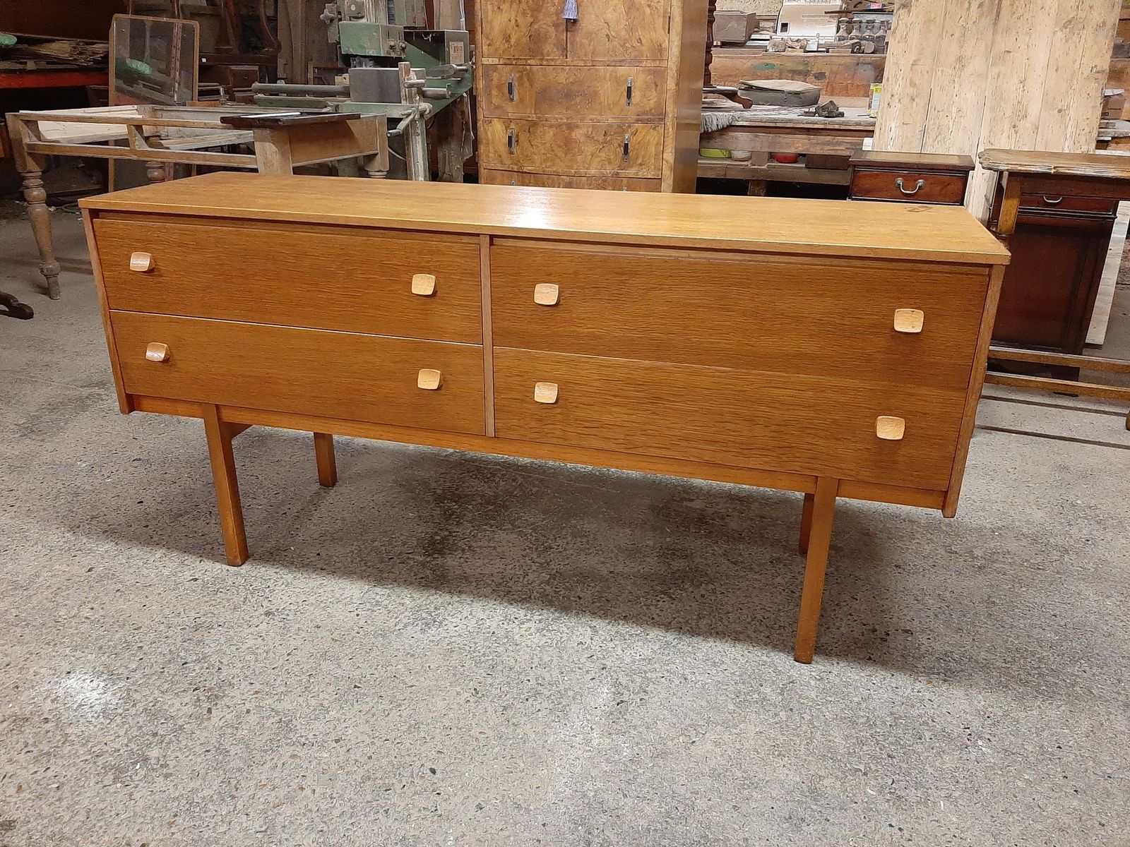 Lovely Retro Lighr Oak Sideboard By Symbol In Very Good Condition
