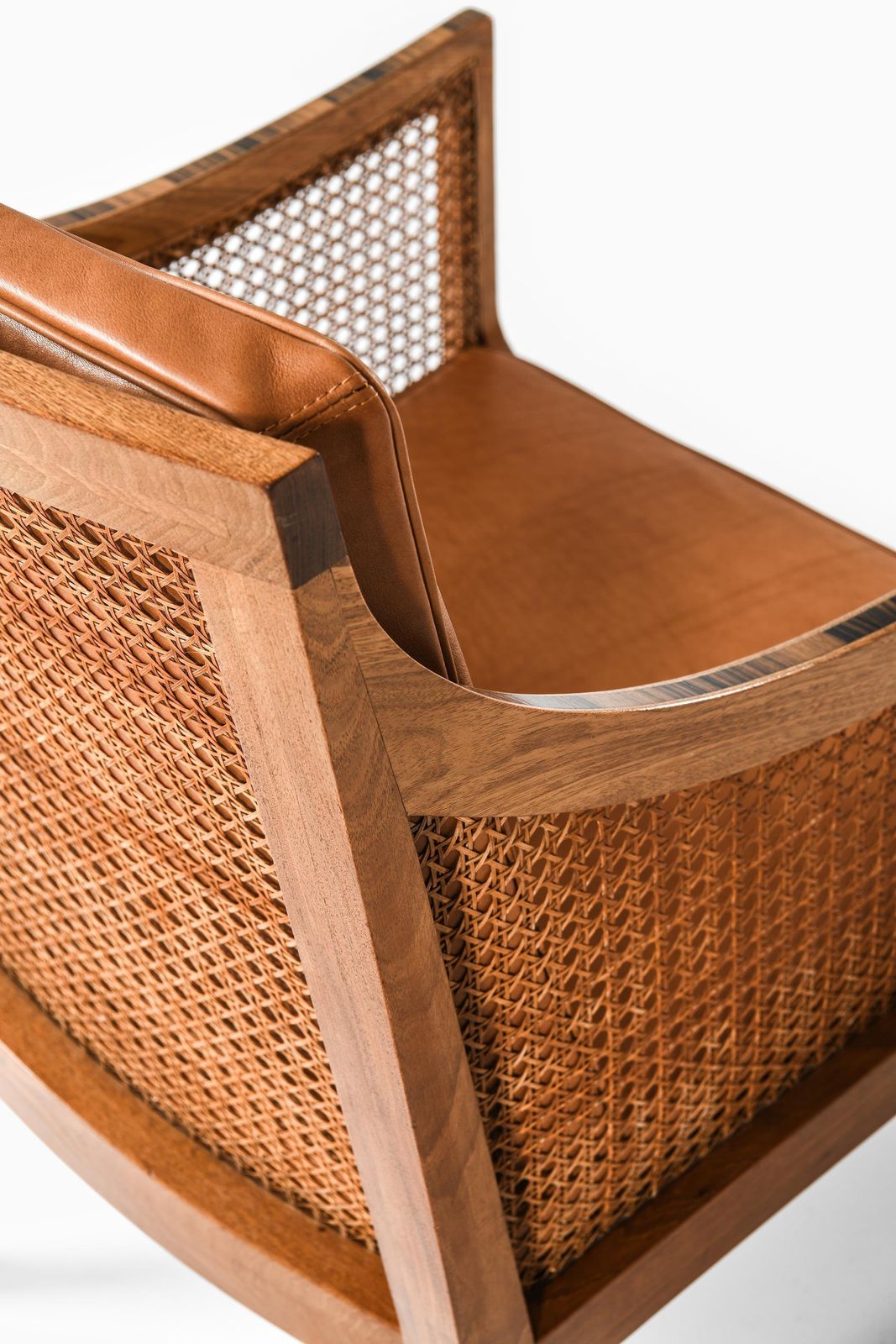 Pair Of Bergère Armchairs In Cane, Leather & Mahogany By Kaare Klint, 1931 photo Furniture