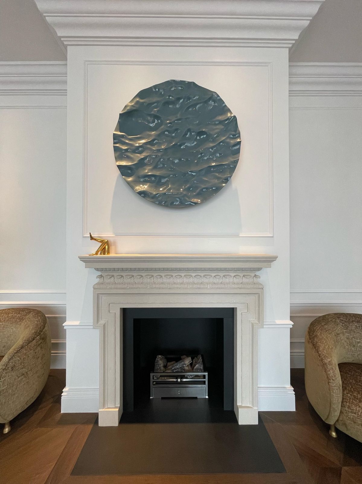 photo furniture Large Blue Ceramic Wall Sculpture, Mathieu Lehanneur Pocket Ocean, France, 2019
