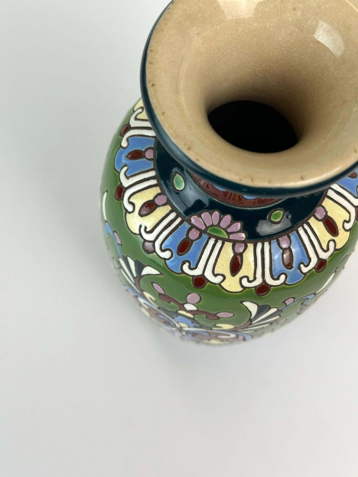 French Faience Art Nouveau Vase, Baluster Form, Early 20th Century, France photo furniture