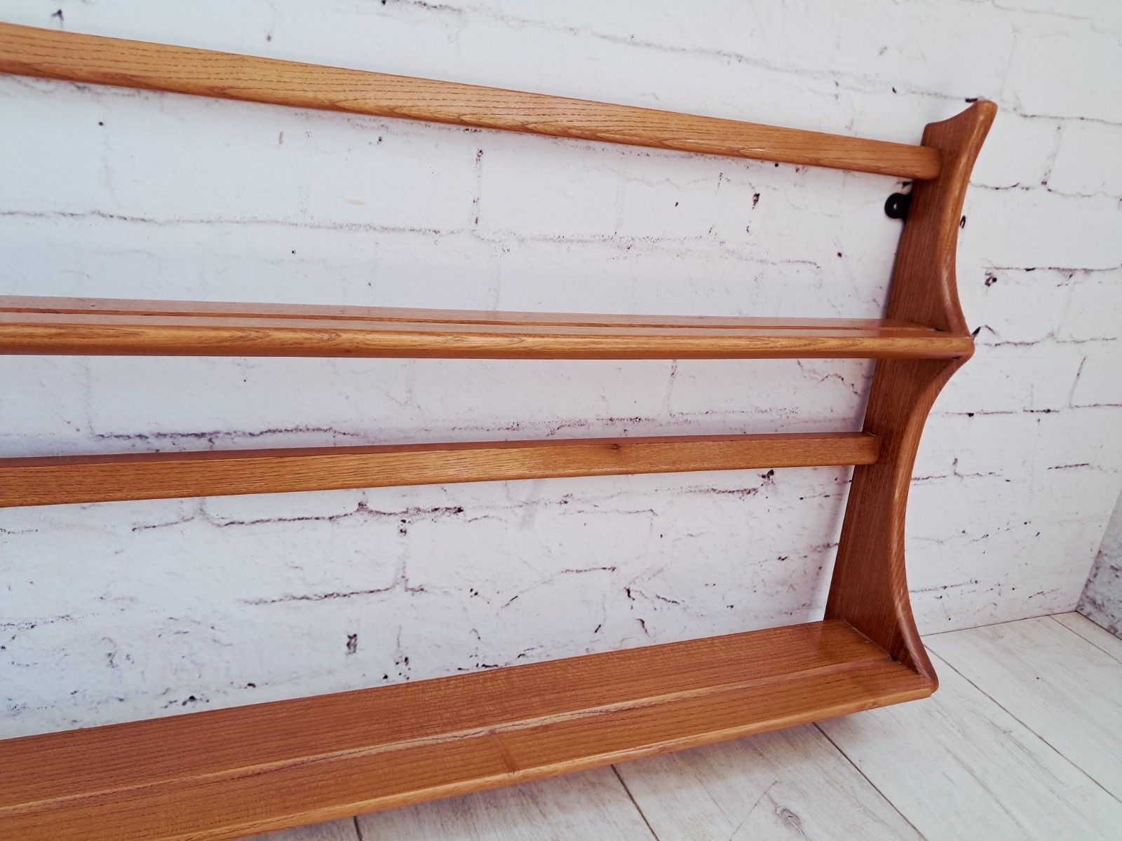 photo vinterior Ercol Windsor Plate Rack Wall Shelf Light Elm Country Mid Century 1970s
