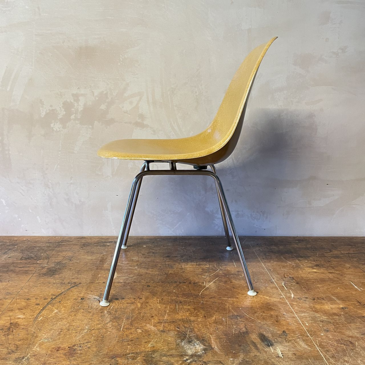 Eames Herman Miller Side Chair In Dark Ochre With Original H Base photo buy