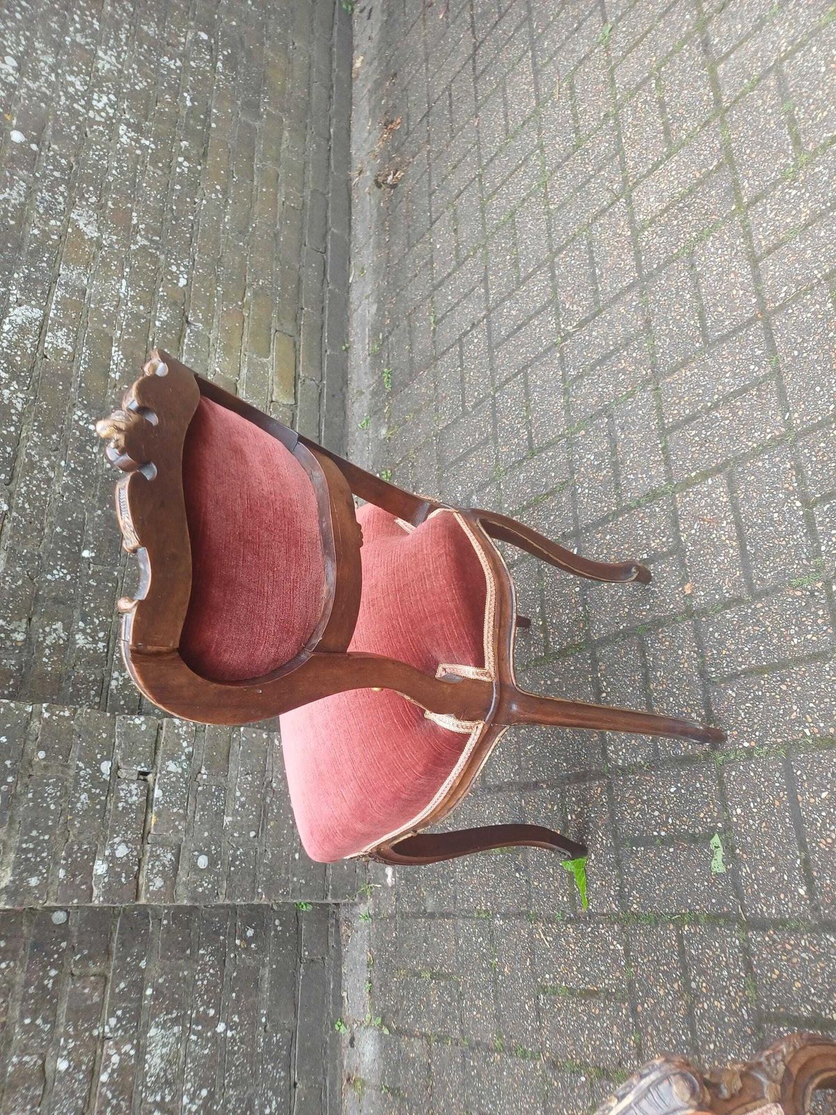 Victorian Rococo Love Seat Mahogany Settee Salon Sofa With Matching Chair French Style Gold Gilt Upholstery Free Hand Delivery photo vinterior