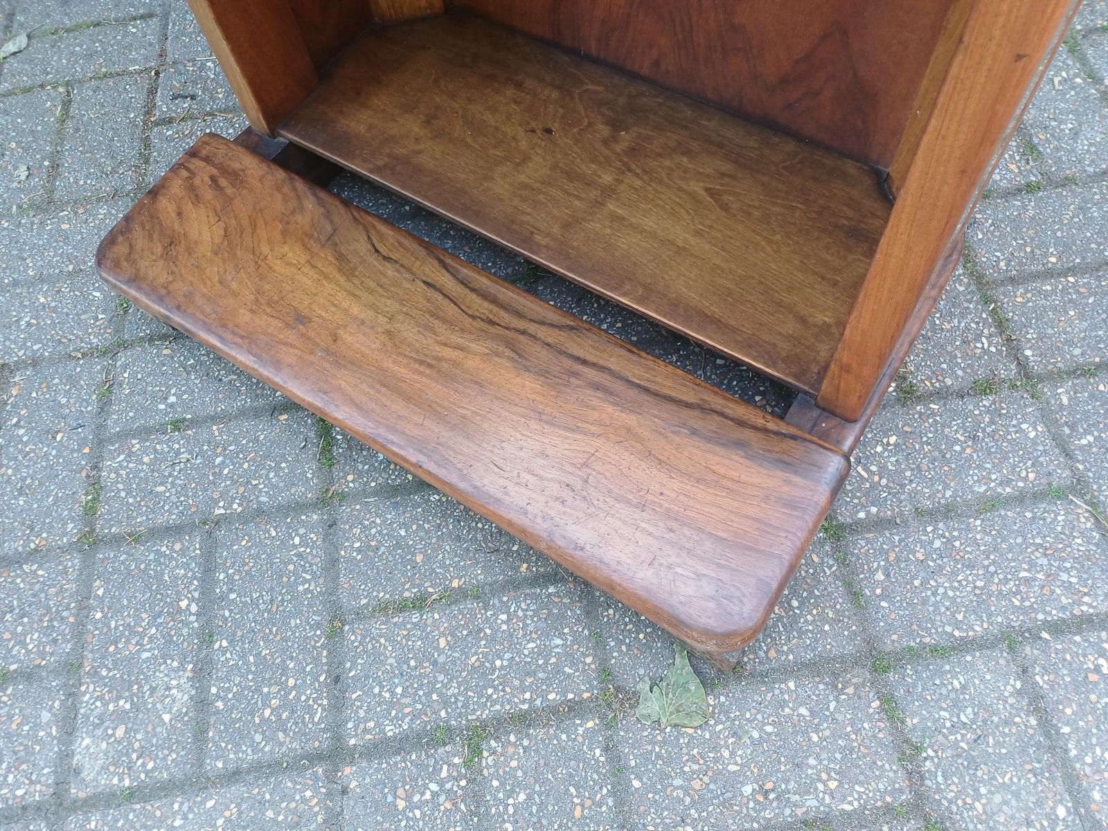 Art Deco Walnut Lectern Podium Quirky Menu Stand Host Station Shop Display Restaurant Reception Vintage Tv Theatre Prop Free Hand Delivery photo vinterior