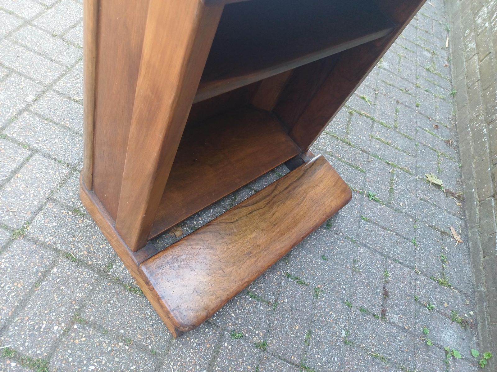 Furniture Art Deco Walnut Lectern Podium Quirky Menu Stand Host Station Shop Display Restaurant Reception Vintage Tv Theatre Prop Free Hand Delivery photo
