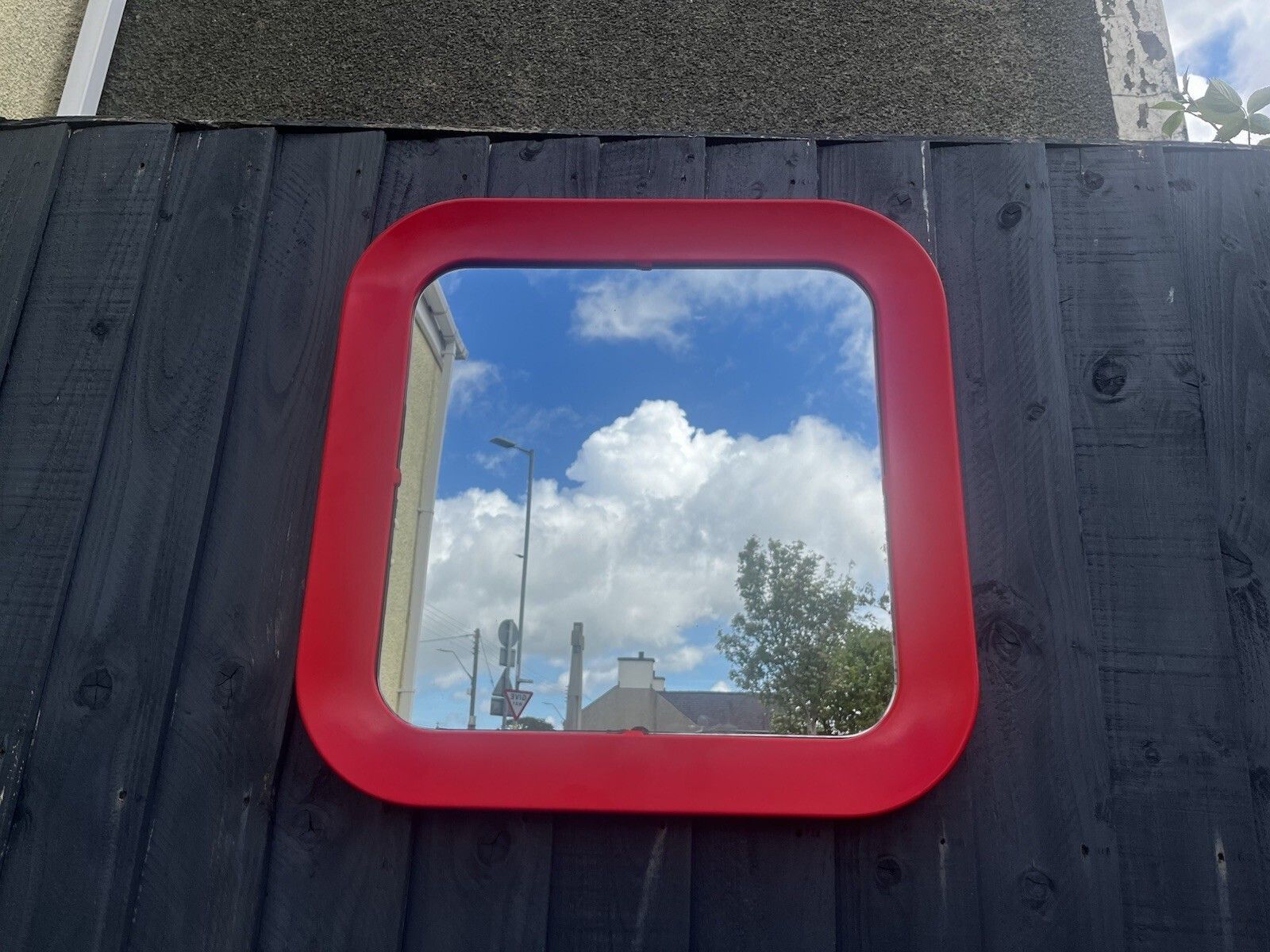 Mid Century 60's Space Age Red Pop Art Wall Mirror Habitat Conran Italian Style photo for sale