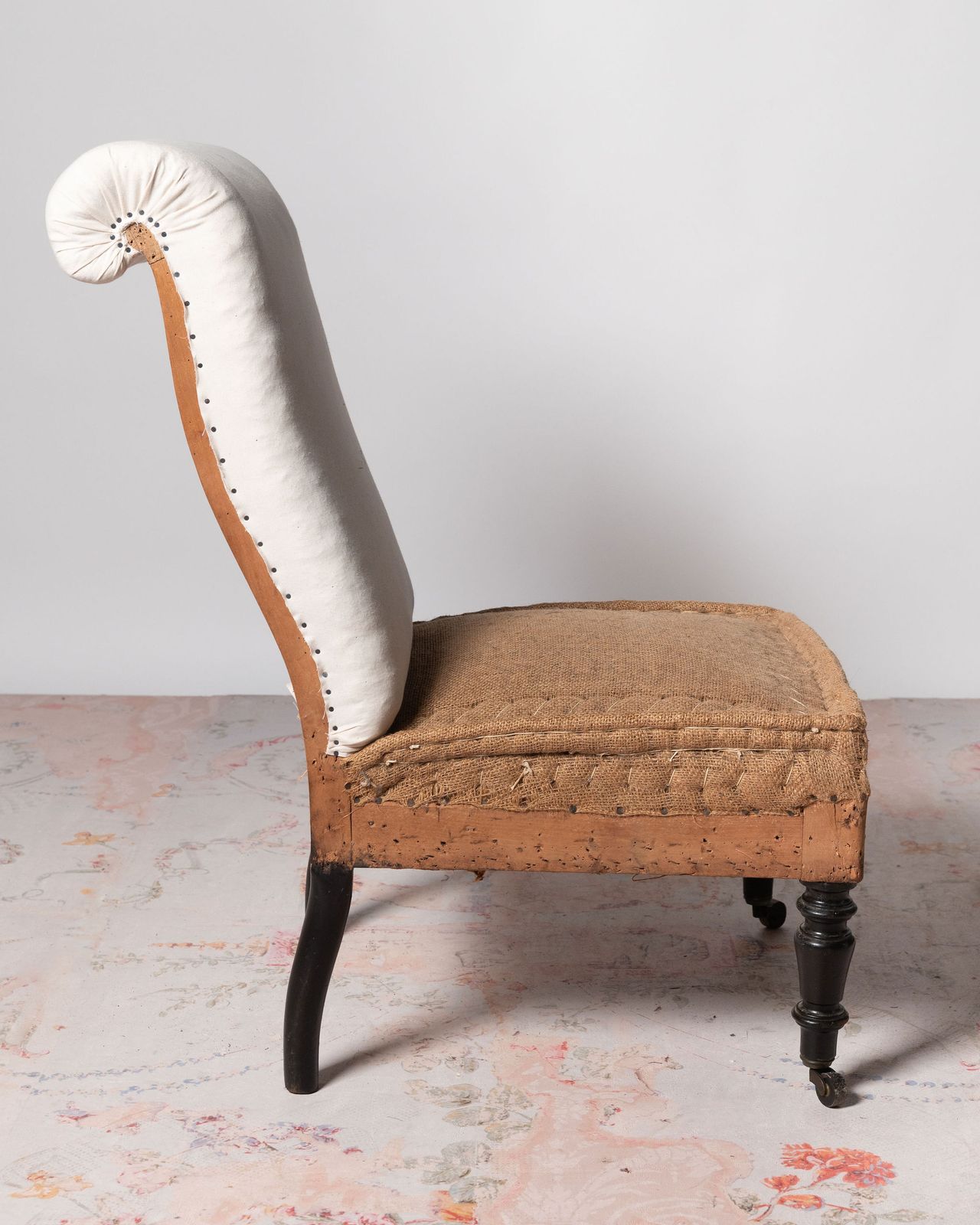 Napoleon III French Scroll Back Slipper Chair photo furniture