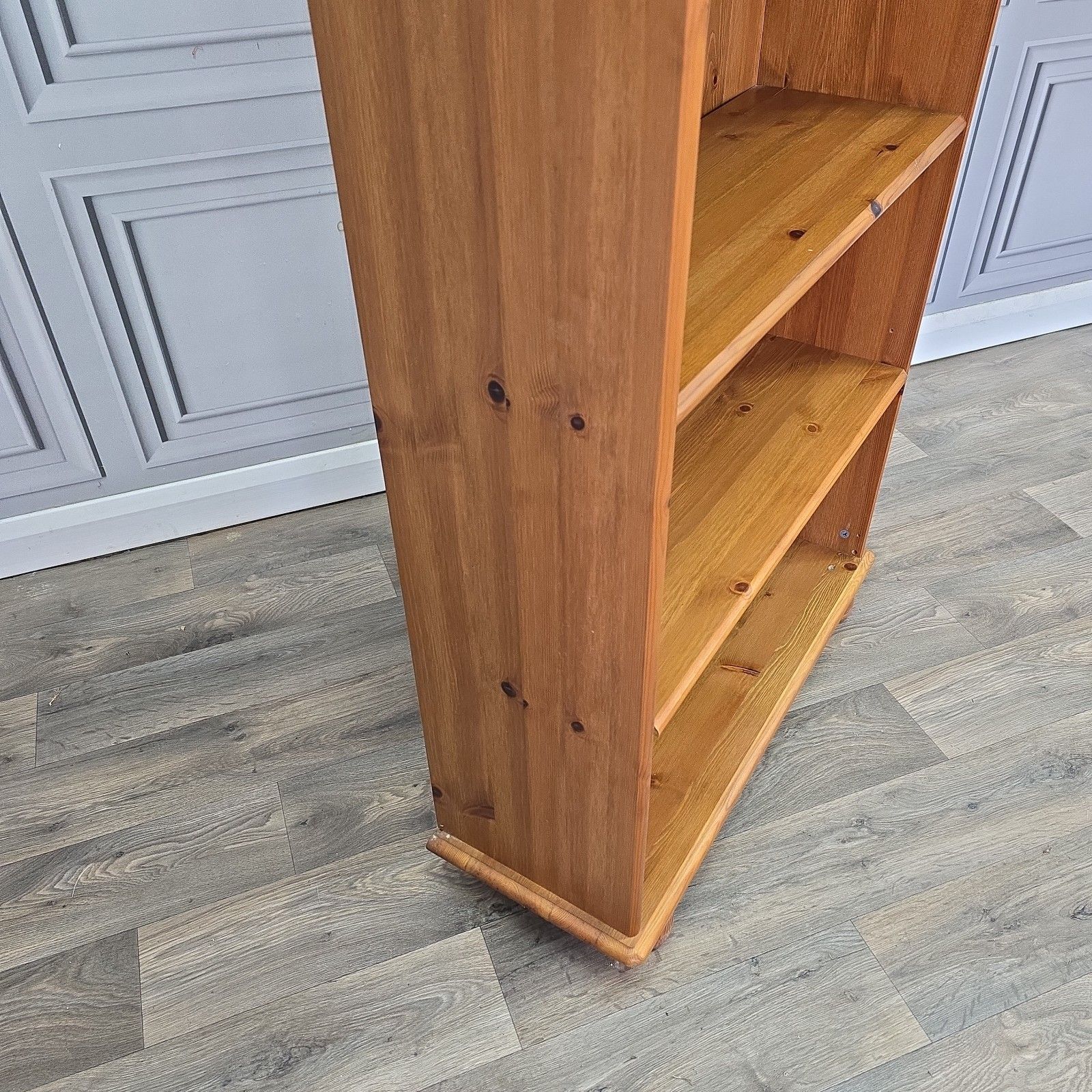 photo furniture Vintage Pine Bookcase Tall Shelving Unit Country Style Shelves Retro Wooden