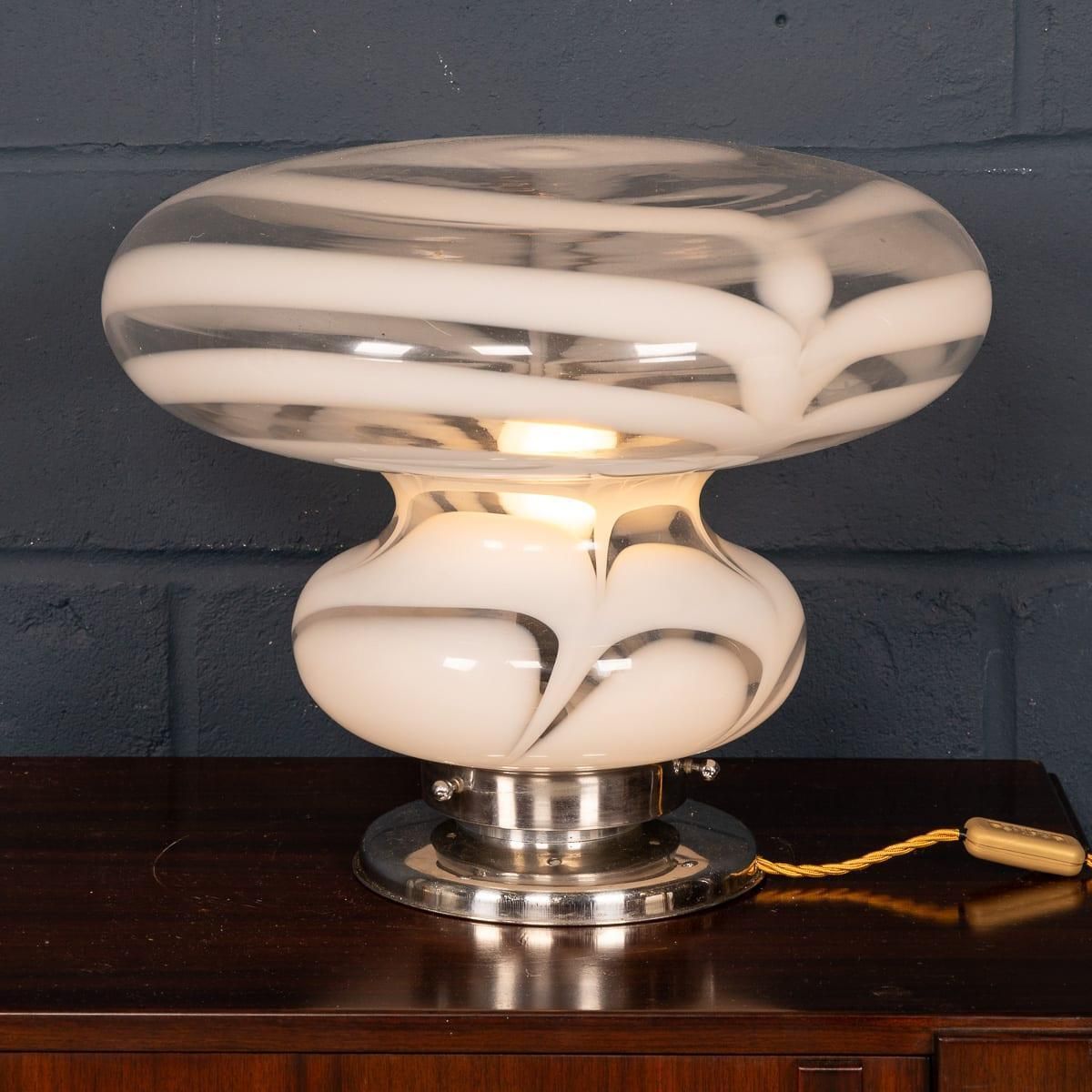 Vintage 20th Century Italian Hand Blown Glass Table Lamp, Murano C.1970 photo Lighting