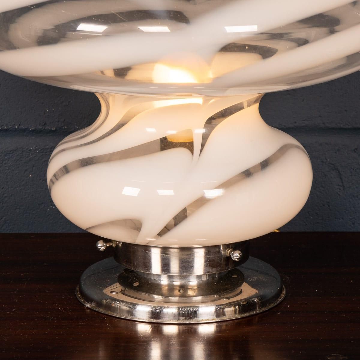 Vintage 20th Century Italian Hand Blown Glass Table Lamp, Murano C.1970 photo vintage