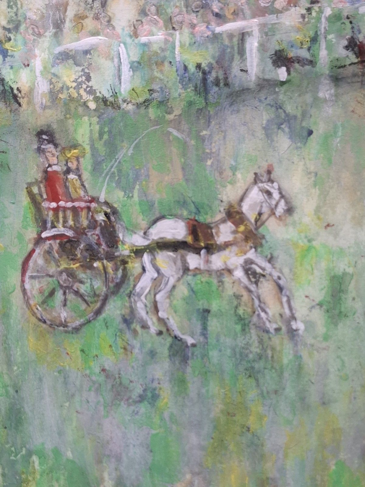Expressionist  Michael Gibbison Watercolour Carriage Driving Lincolnshire Show photo for sale