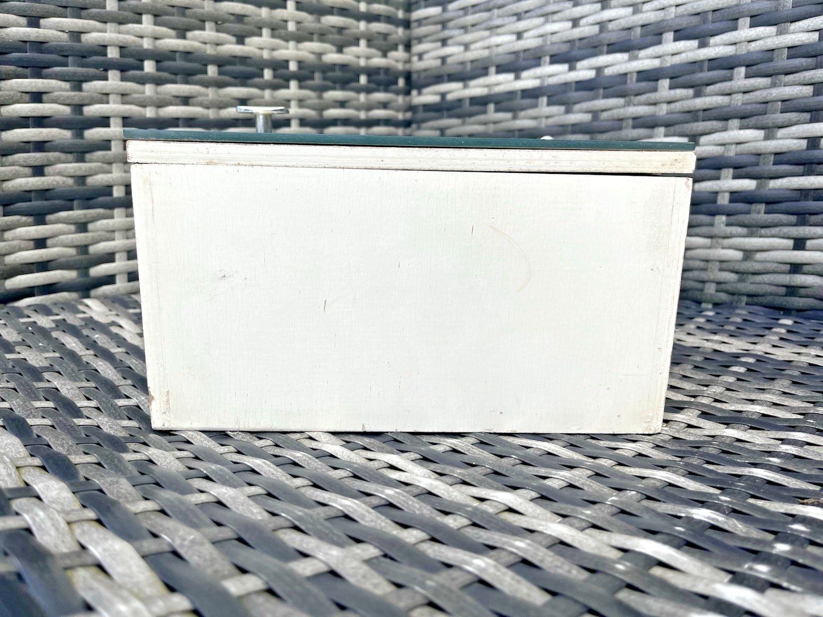 photo vinterior Mid Century 50's Bathroom Mirrored Wooden Cabinet Vintage Medicine First Aid 60s