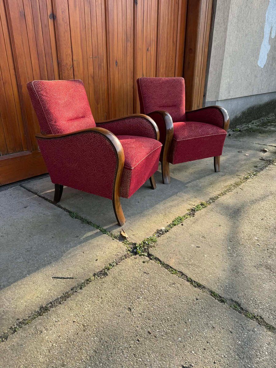 Hongaarse art deco fauteuils, jaren 1930, set van 2 photo vinterior