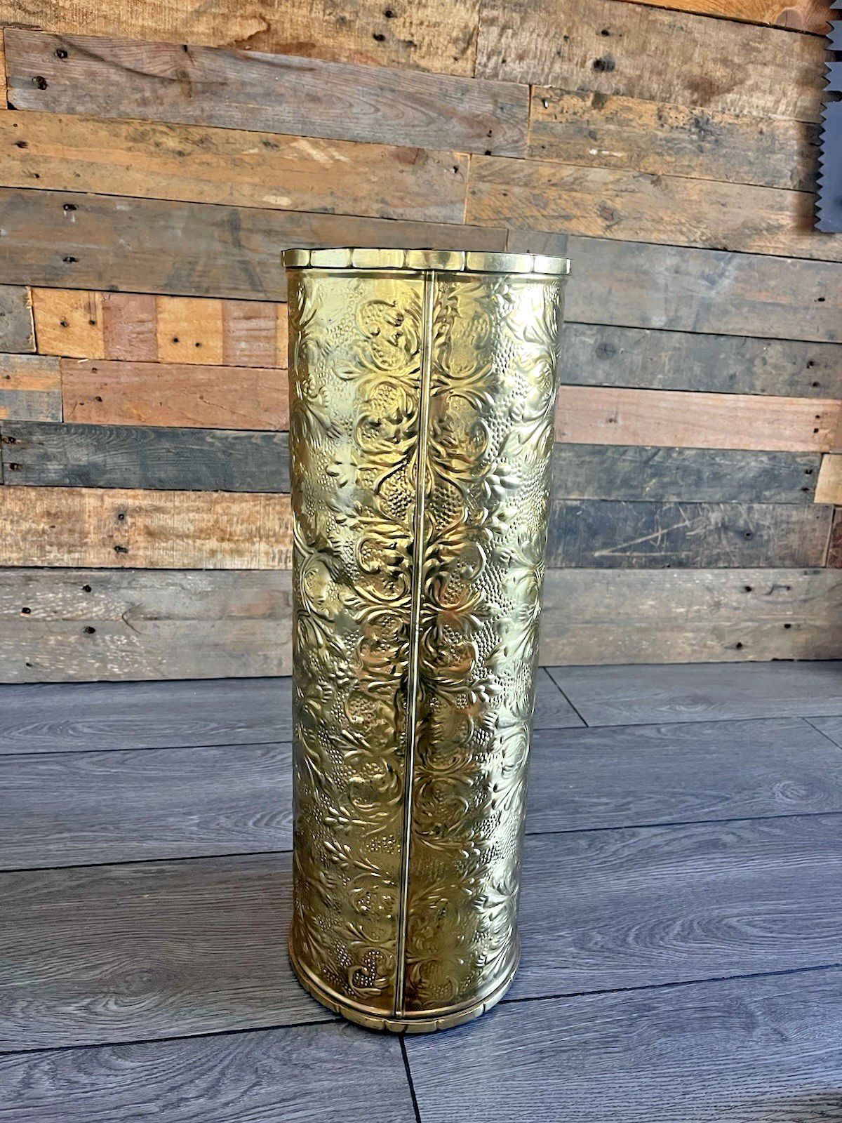 photo for sale Vintage Sunflower Brass Umbrella Stick Stand Antique Aesthetic Movement Style