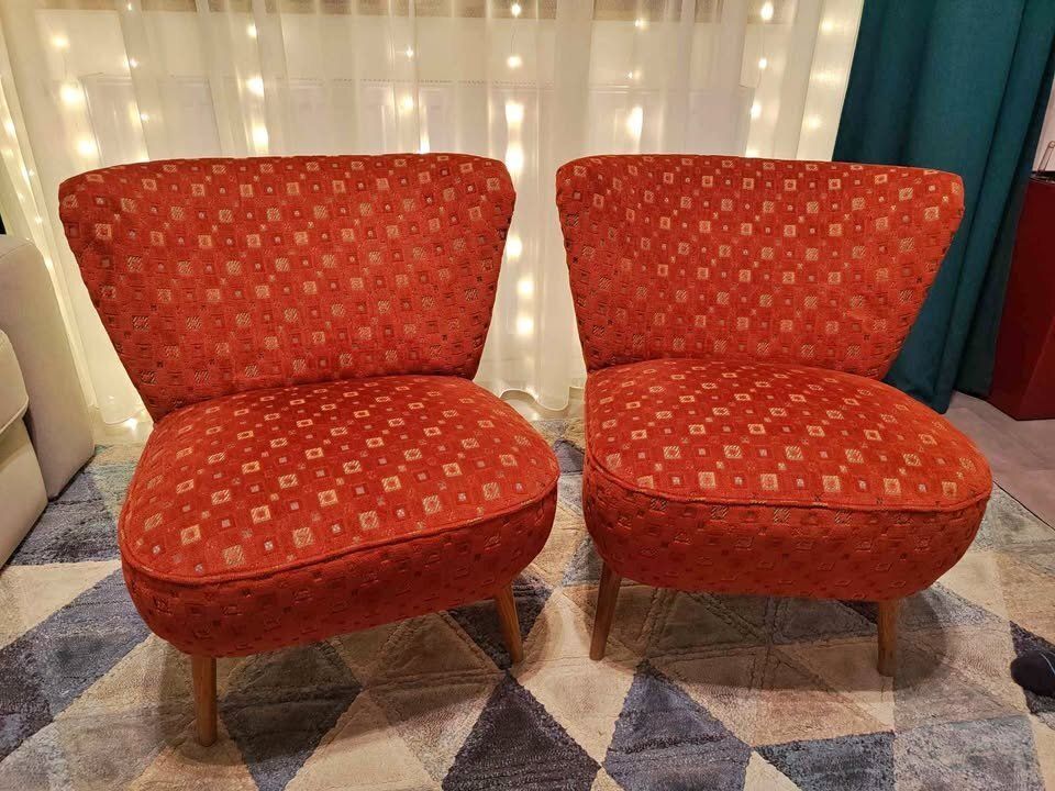 Hungarian Red Lounge Chairs, 1950s, Set Of 2 photo 1740.0