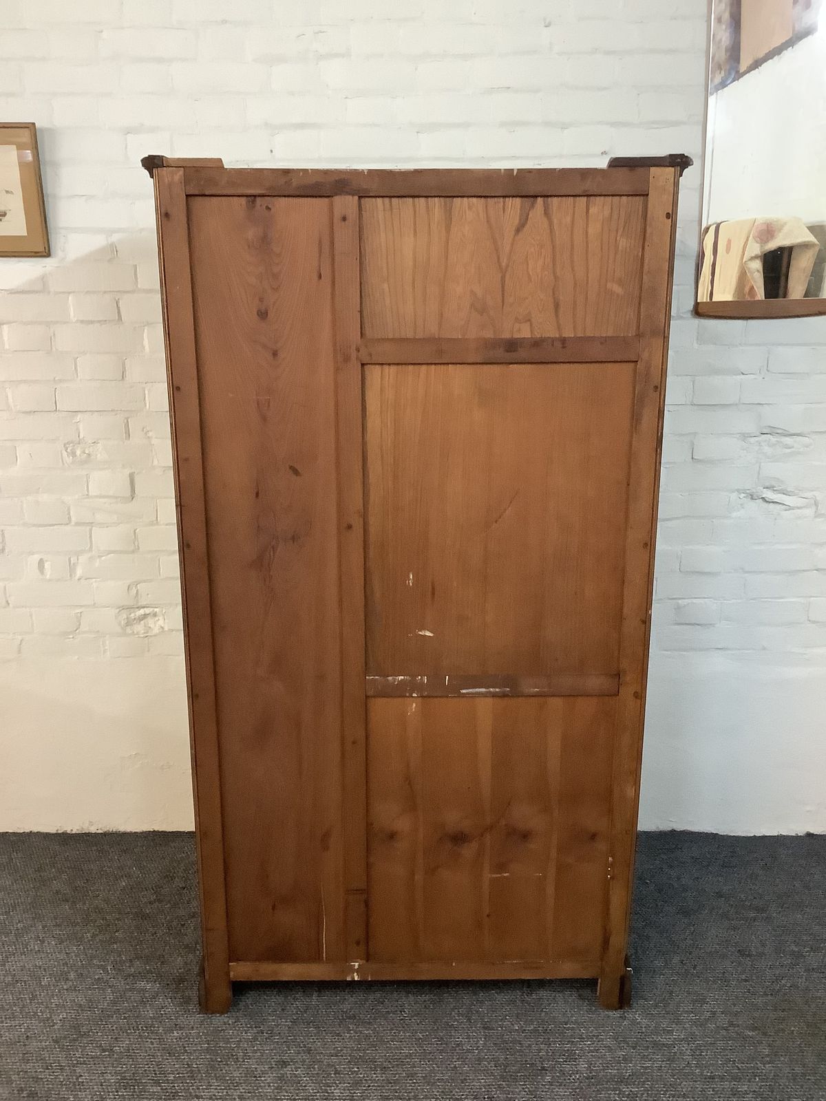 photo vintage Crown Ay Furniture Gothic Oak Fitted Wardrobe.