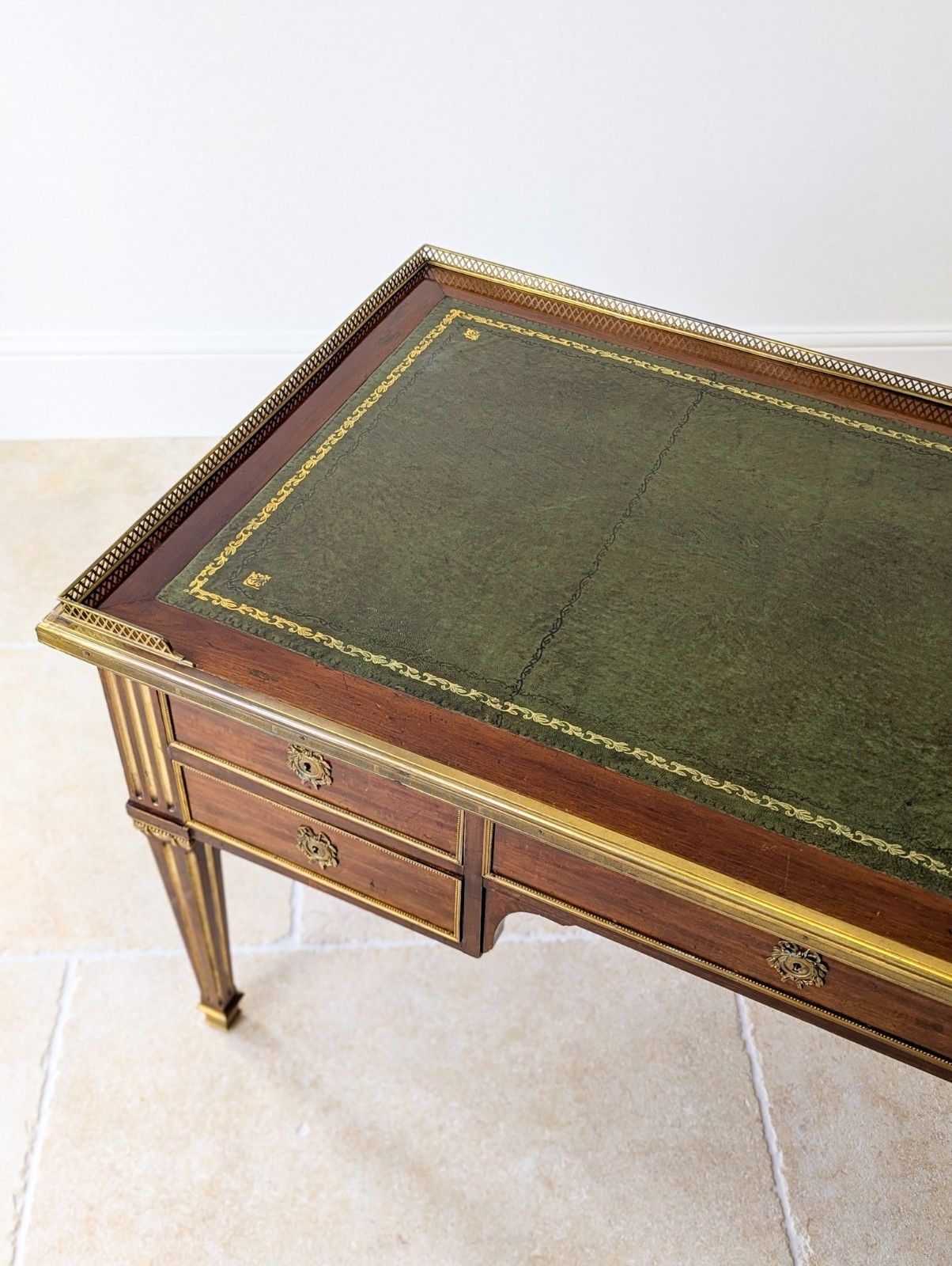 photo for sale Antique Edwardian Louis XVI Style Mahogany Writing Desk. C.1910