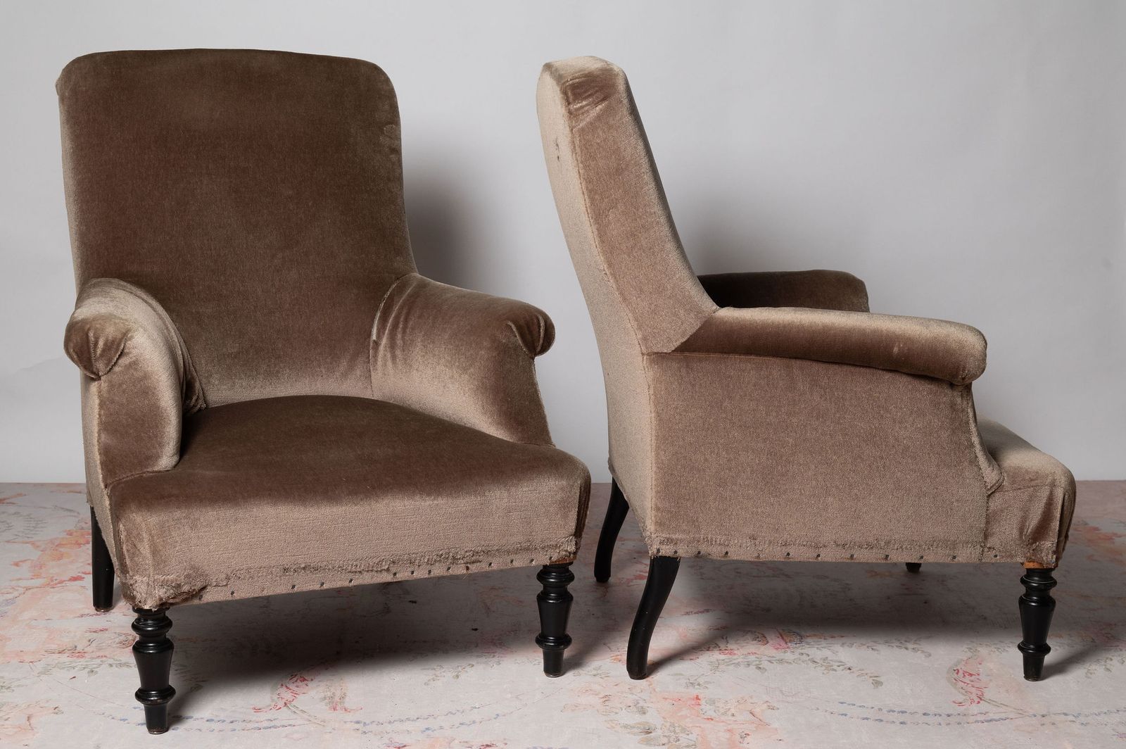 French Pair Of Napoleon III Chairs For Upholstery