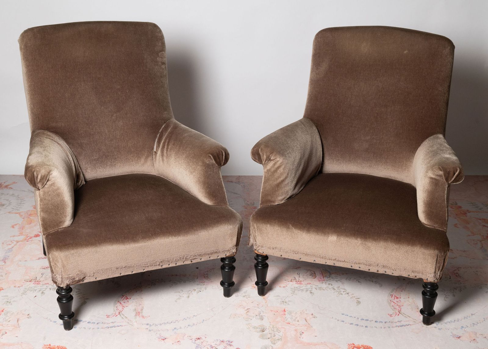 French Pair Of Napoleon III Chairs For Upholstery photo furniture