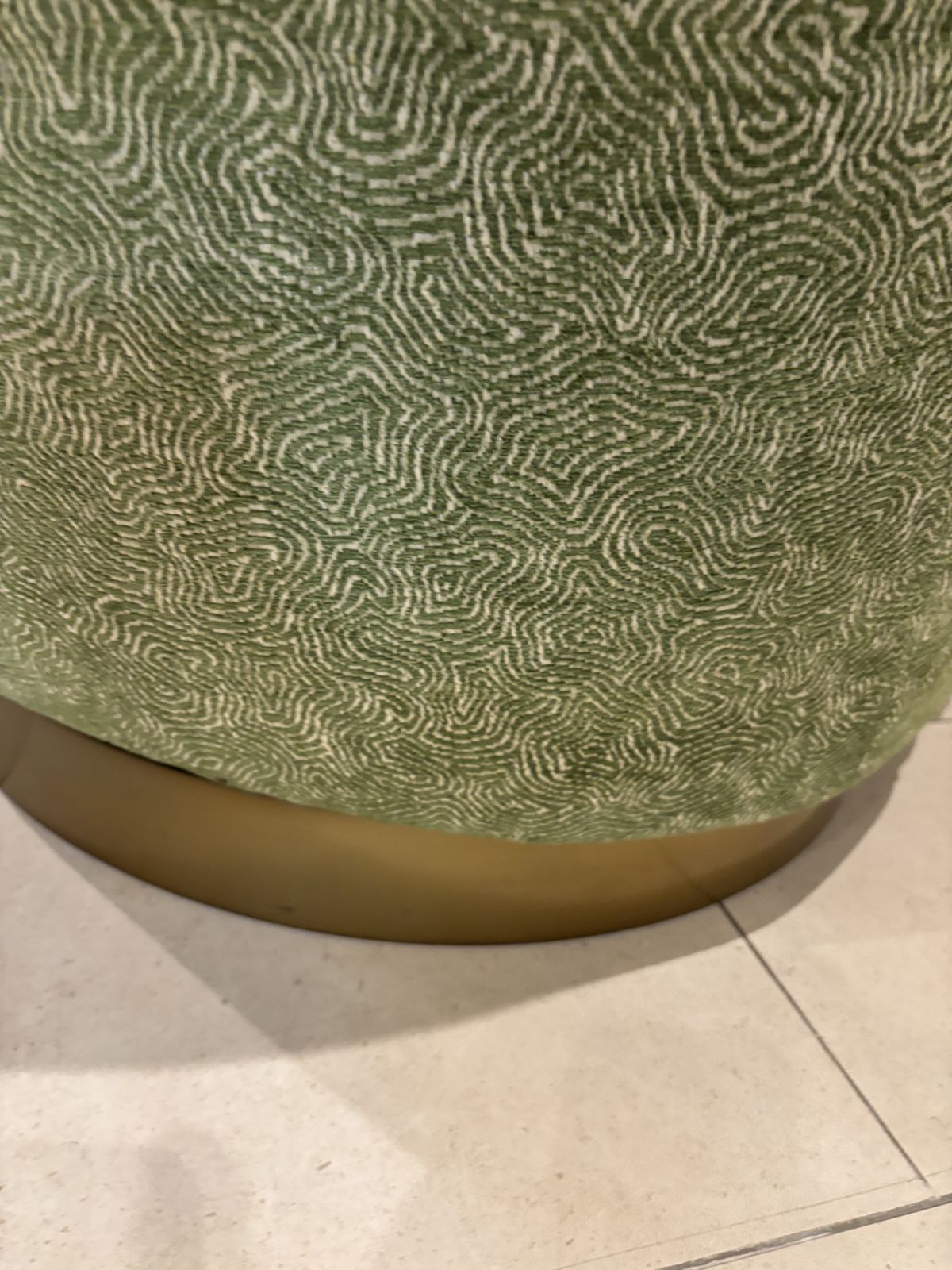 photo vinterior Matching Pair Green Upholstered Swivel Tub Armchairs