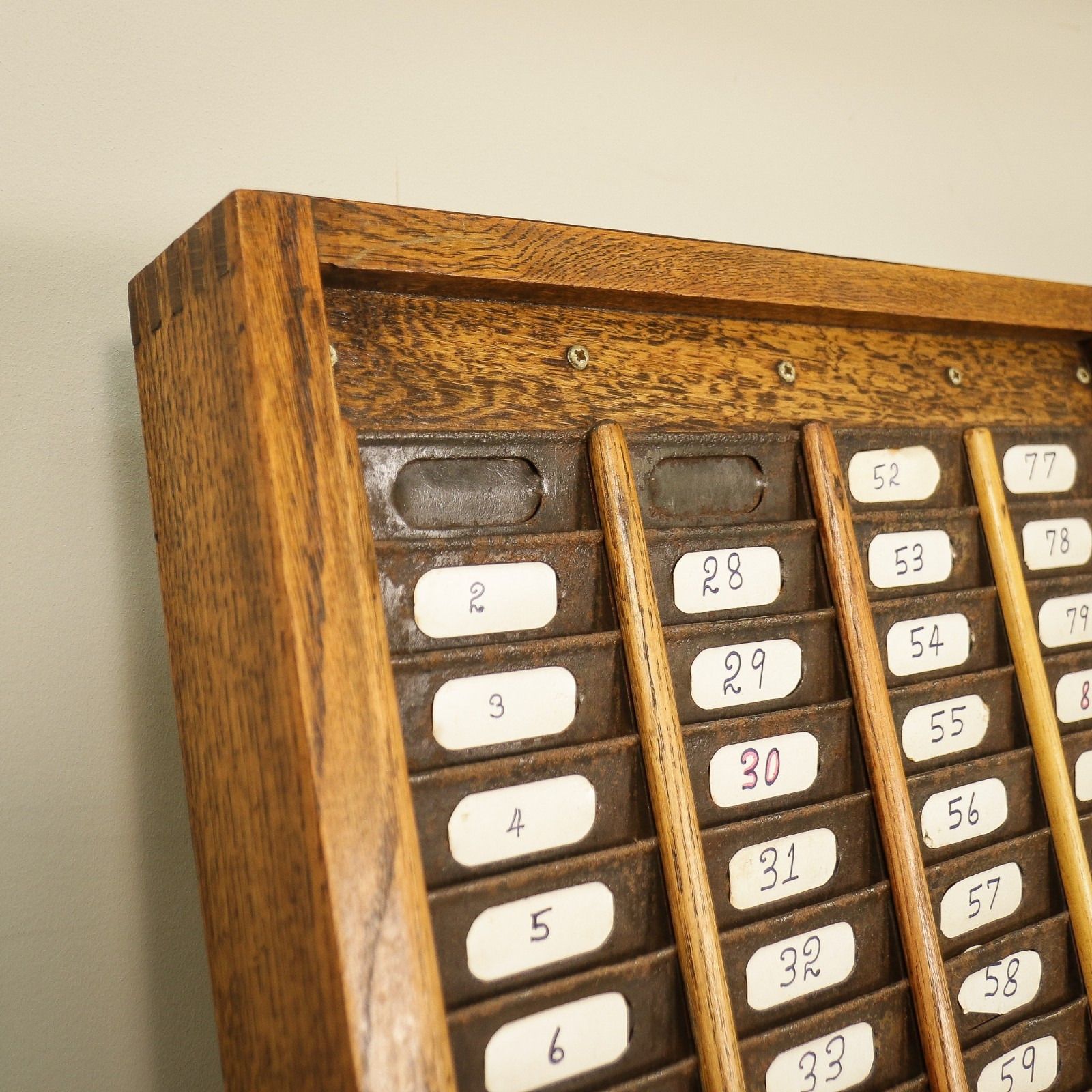 Oak Clock Card Holder Rack Folding Design Early Twentieth Century photo buy