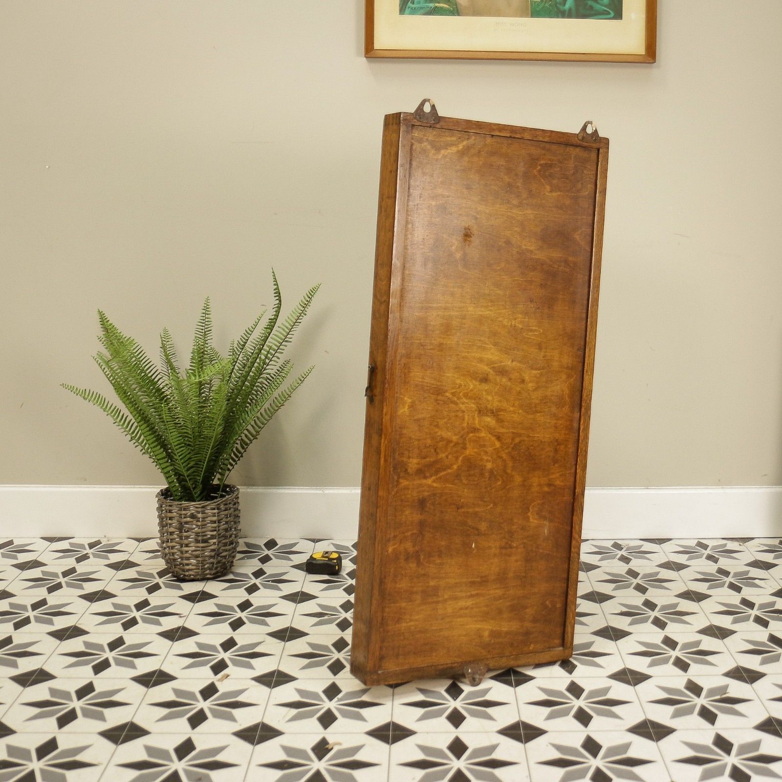 Home Decor Oak Clock Card Holder Rack Folding Design Early Twentieth Century photo