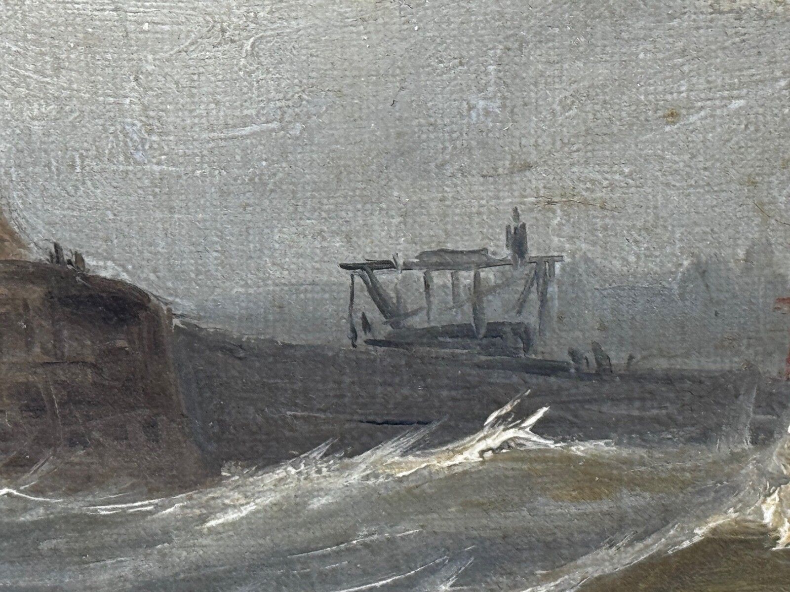 photo for sale 19th Century Marine Oil Painting Leaving The Tyne Signed By  John Davison Liddell C1890