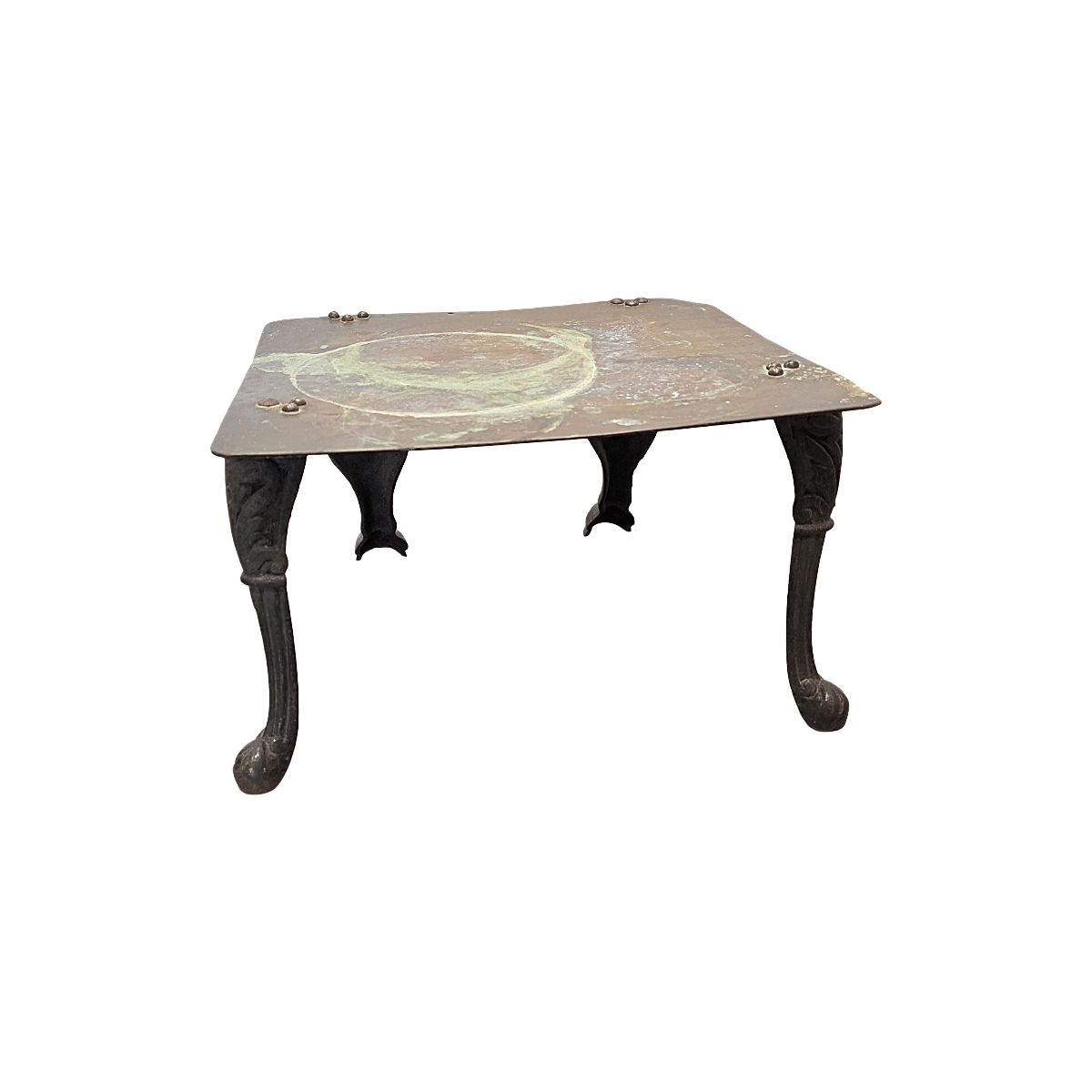 Table anglaise victorienne en fonte et cuivre, vers 1850 photo Mobilier