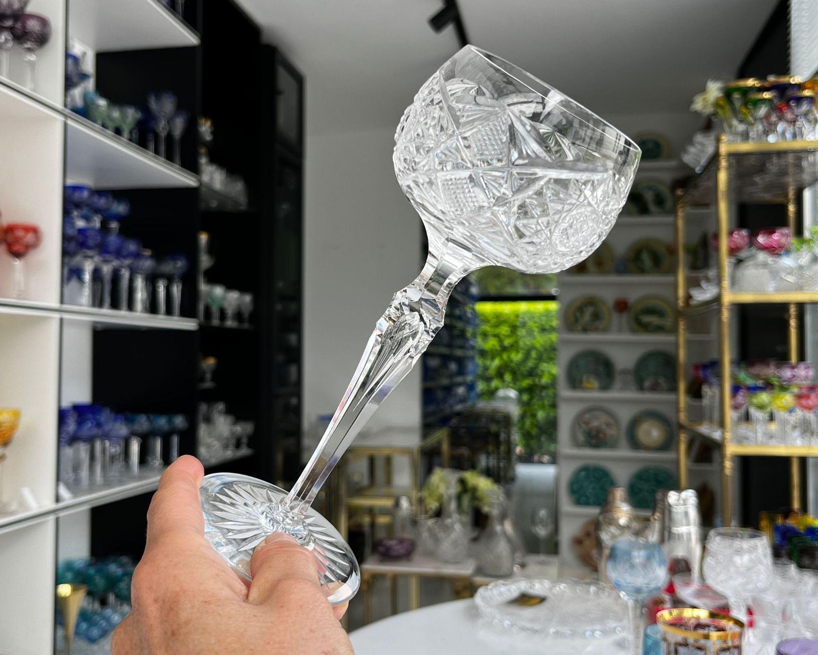Wijnglazen | Air Twist | 3 stuks | Geslepen kristal photo for sale