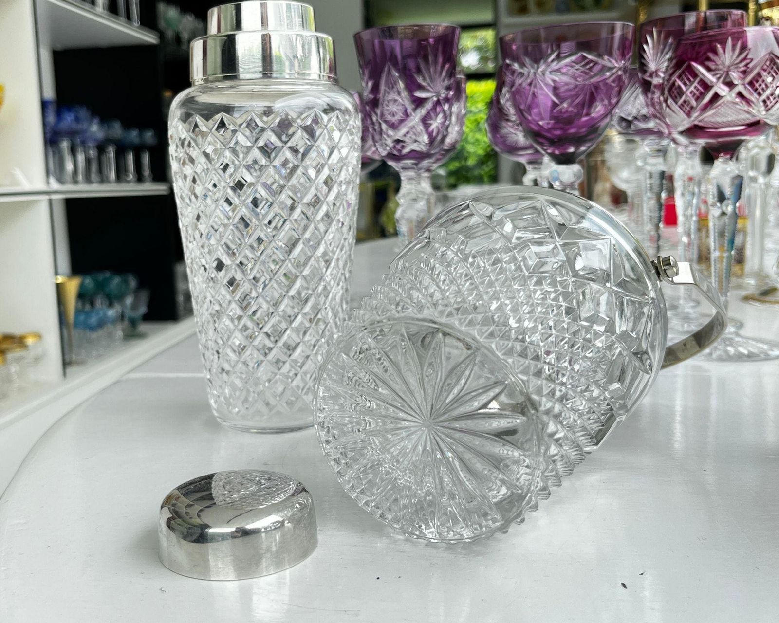Ensemble shaker à cocktail WMF | Barware vintage | Seau à glace en cristal photo buy
