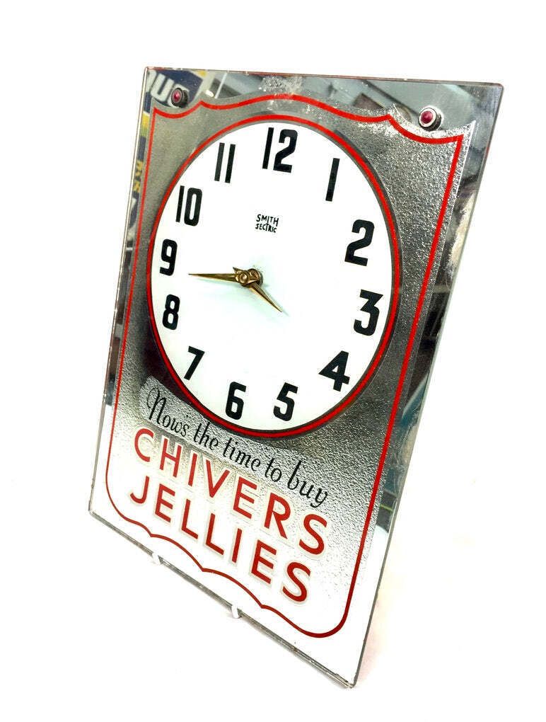 Antique Advertising   Chivers Jellies 1940s Smiths Electric Clock Sign / Working photo Home Decor