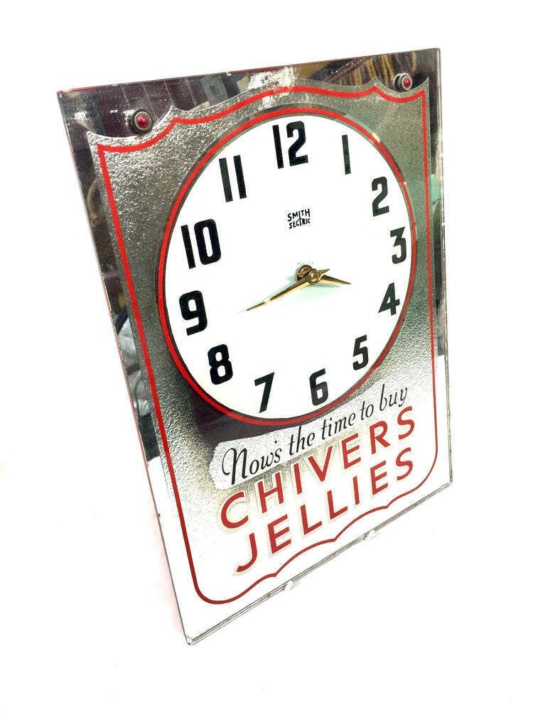 Antique Advertising   Chivers Jellies 1940s Smiths Electric Clock Sign / Working photo vinterior