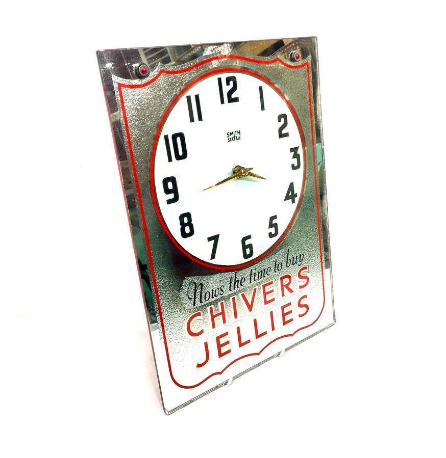 photo furniture Antique Advertising   Chivers Jellies 1940s Smiths Electric Clock Sign / Working